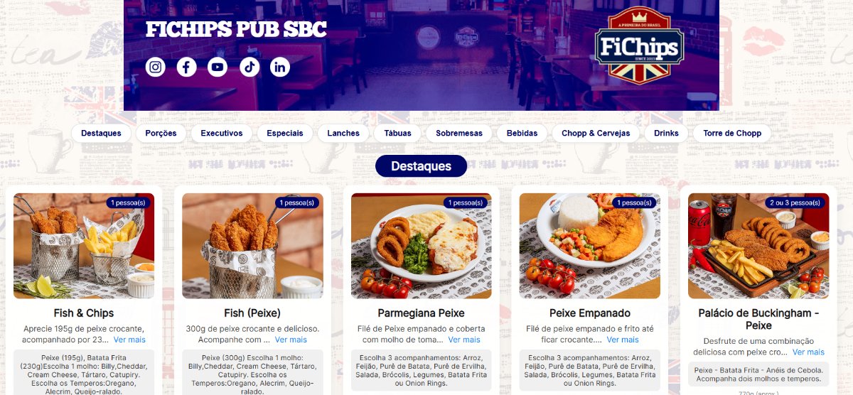 Site antes da reestruturação