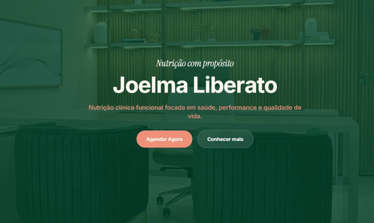 Interface do site Joelma Liberato Nutrição Clínica